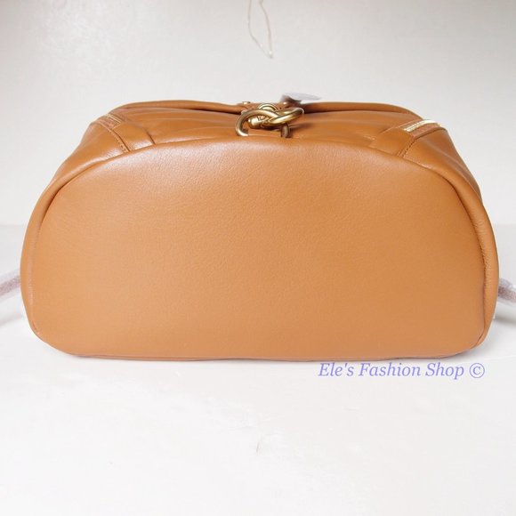 ❤️ NWT Rebecca Minkoff Julian Jumbo Leather Backpack Caramello Brown AUTHENTIC main image 12